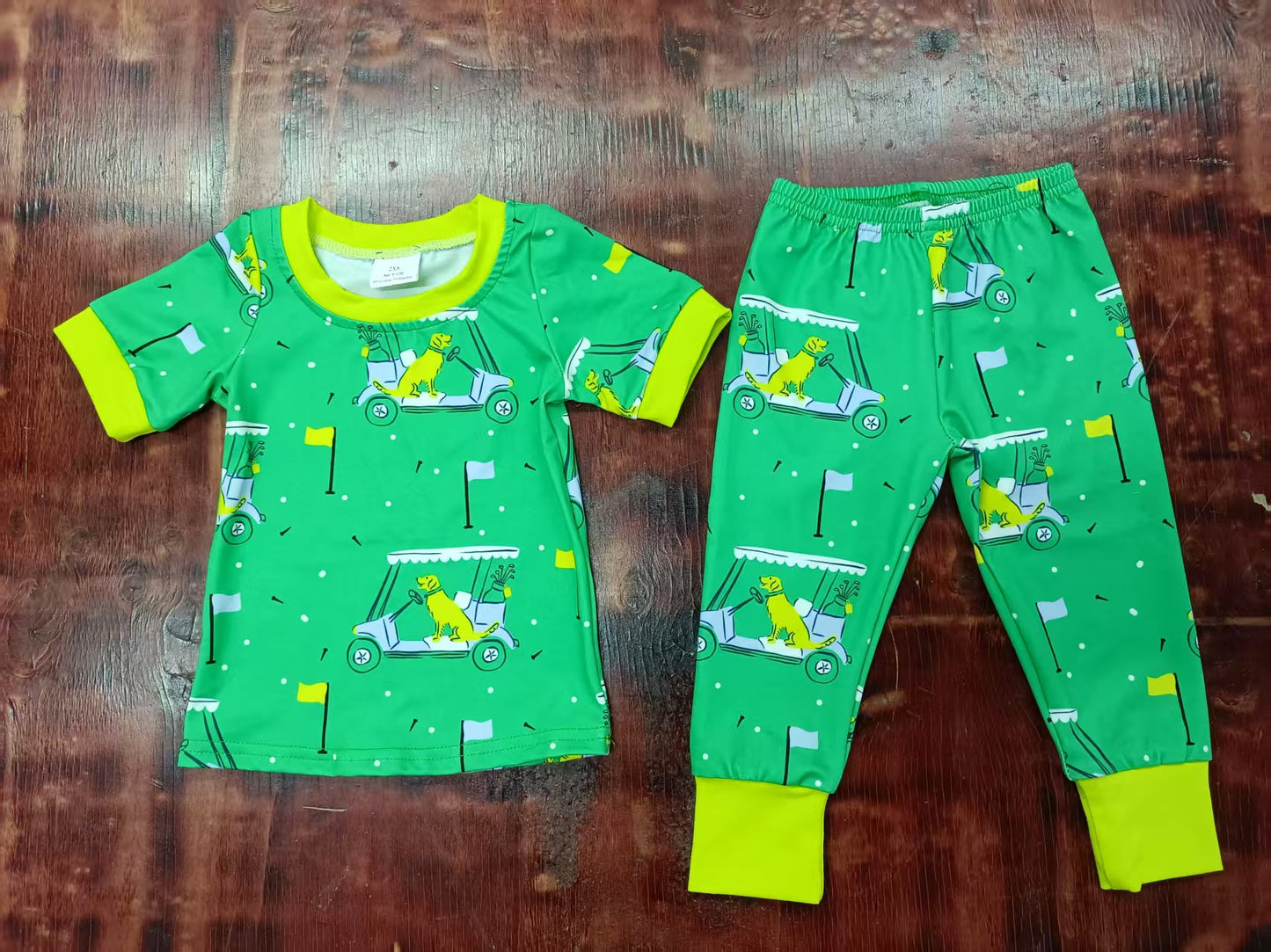 Custom moq 3 eta 6-7weeks baby boy clothes green short-sleeved top and pants set-25.5.8