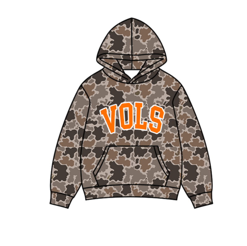 custom moq 5 mix size KLSH0106 Adult Letter Print Camo Hoodie Team Camouflage Pullover Sweatshirt