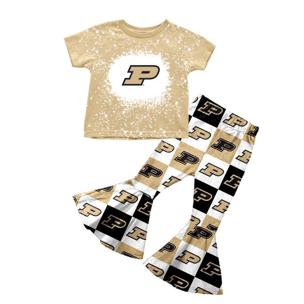 Custom moq 5 mix size milk silk eta 6-8weeks summer team khaki baby girls clothes team short sleeve pants sets-25.7.15