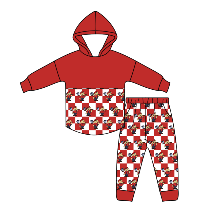 Custom moq 5 mix size eta 6-8weeks milk silk summer teams baby boy clothes red hooded long sleeve pants sets-25.10.25