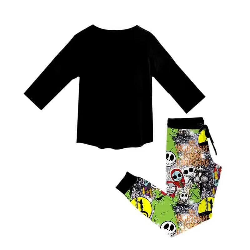 custom moq 5 eta 6-7weeks baby boy clothes black Long Sleeve Long Pants Set