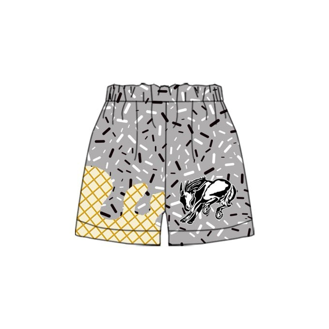 Custom moq 5 baby boys Grey black and white summer shorts