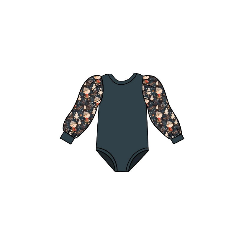 Deadline October 18 custom no moq eta 6-8weeks Big Head Boy Pattern Grey Blue Long Sleeve Short Climbing Suit