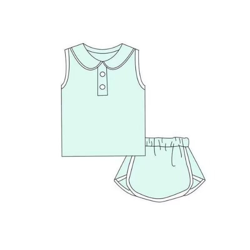baby girls clothes light green sleeveless shorts sets toddler girls summer outfit
