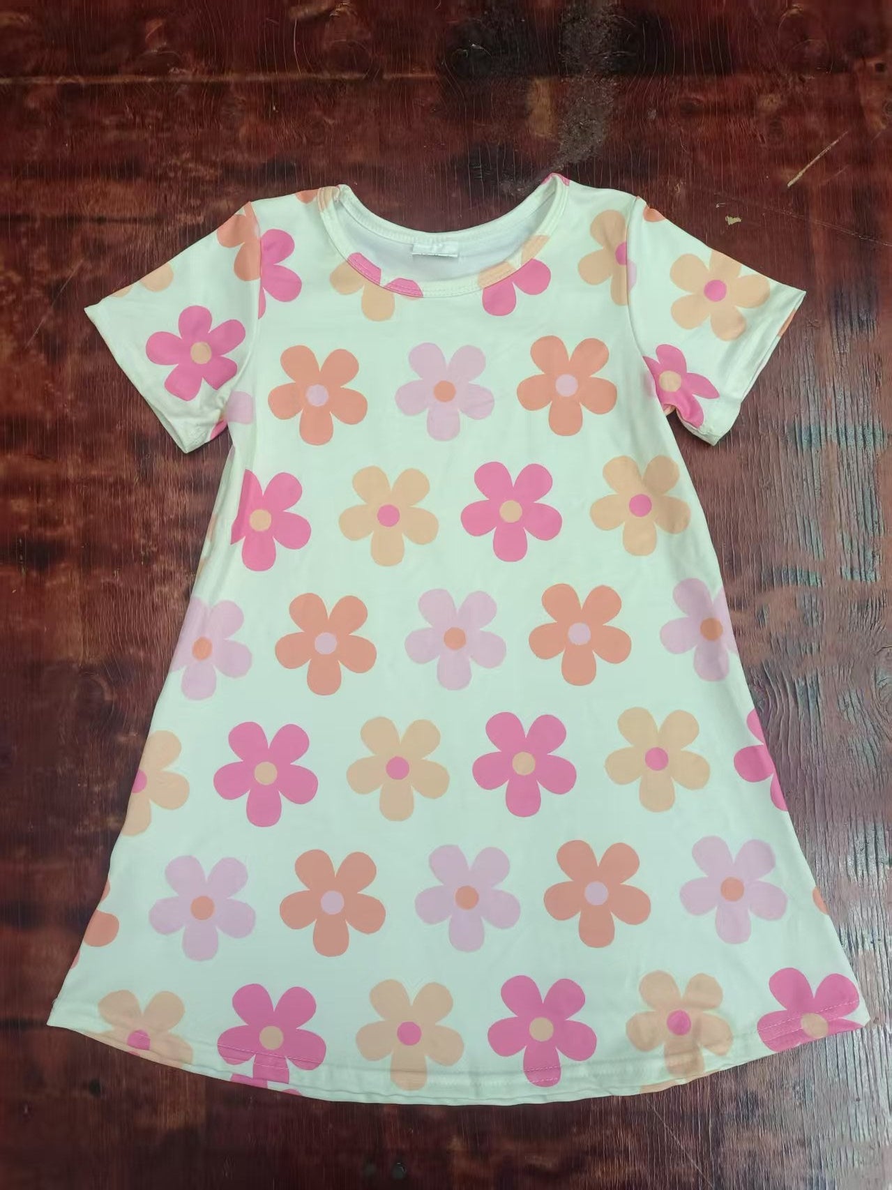 Custom moq 3 eta 6-7weeks baby girl clothes floral short-sleeved dress