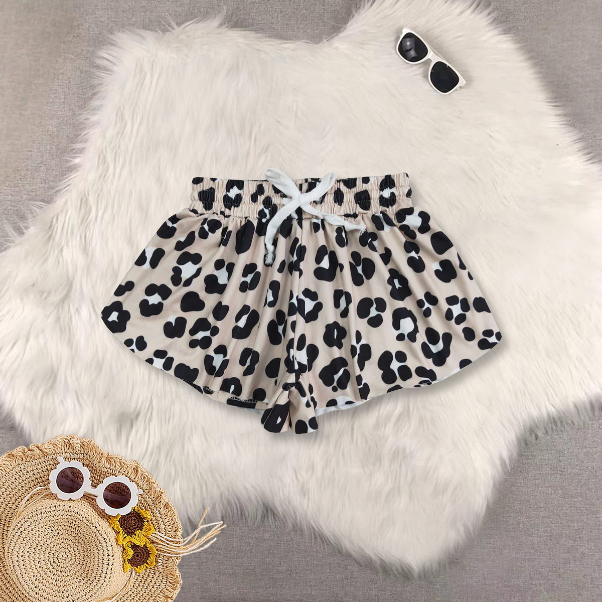 RTS NO MOQ baby girl clothes summer leopard floral shorts