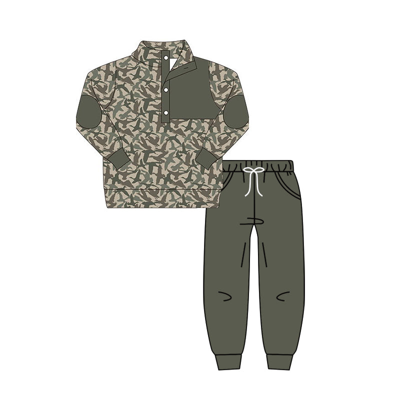custom moq 5 eta 5-6weeks Elk long sleeves and long pants green suit