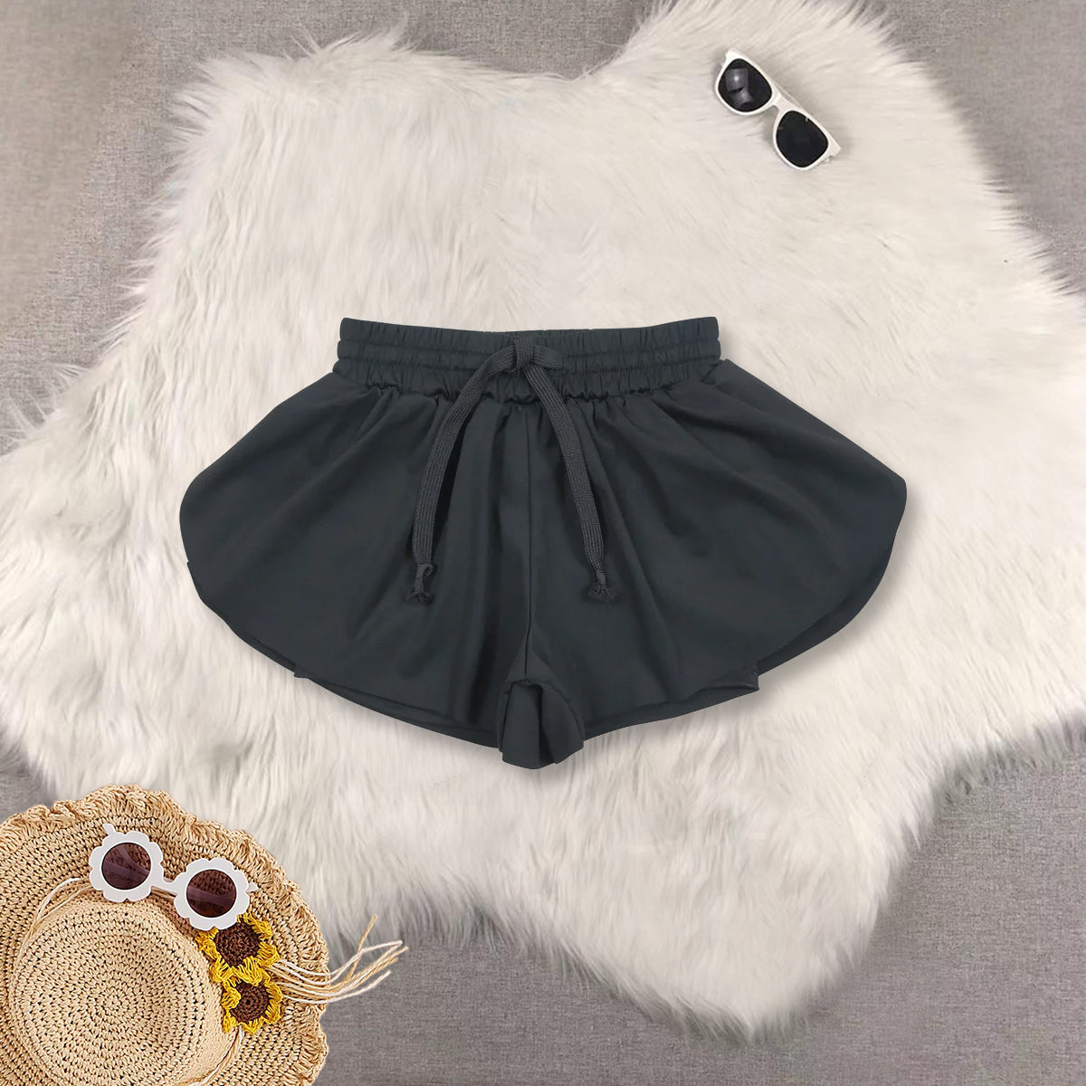 RTS Sibling baby girls clothes yoga solid color summer skirts shorts