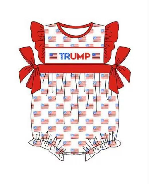Deadline August 13 custom no moq Summer red girls romper