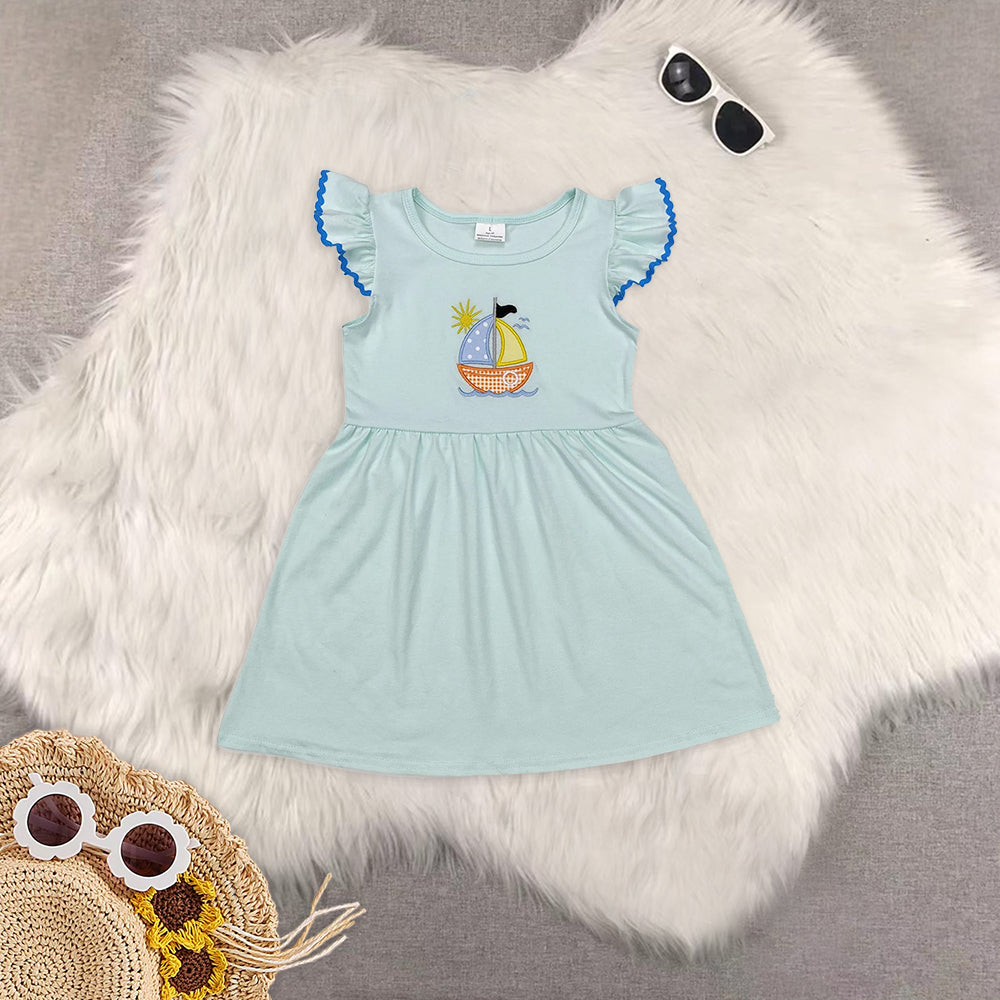 RTS NO MOQ Boys and Girls embroidery Summer Mixed Outfit