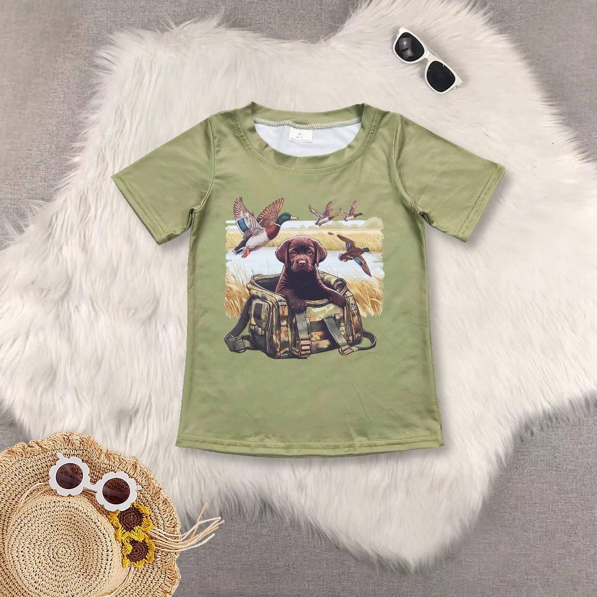 RTS NO MOQ baby boys clothes camouflage short-sleeved tops