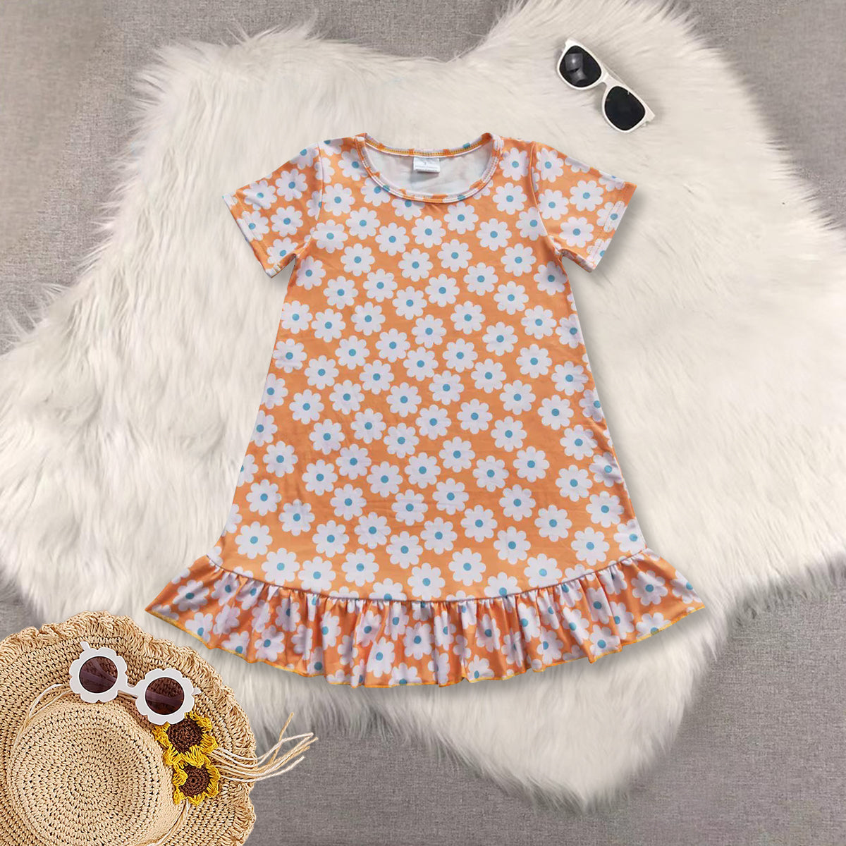RTS baby girls clothes summer short Sleeve dress
