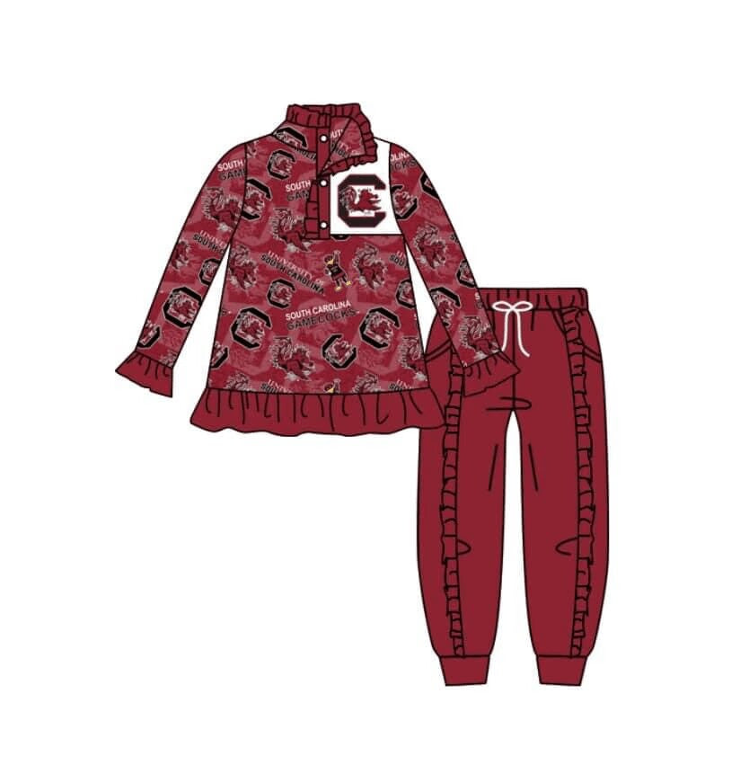 baby girl clothes team red top pants toddler girl summer outfit