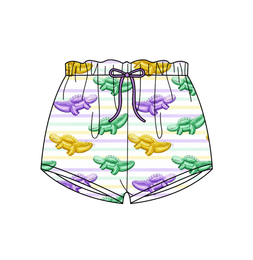 Carnival Dinosaur Mardi Gras summer shorts boys
