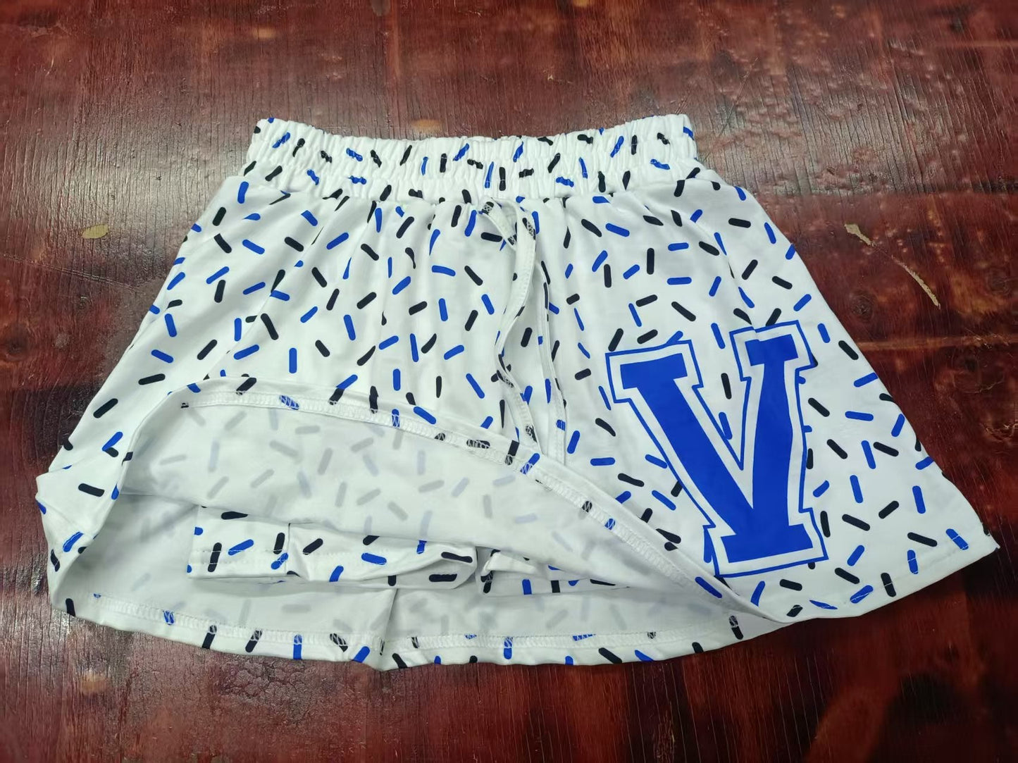 Custom moq 3 eta 6-7weeks team white and blue kids clothes girls skirt-25.5.7