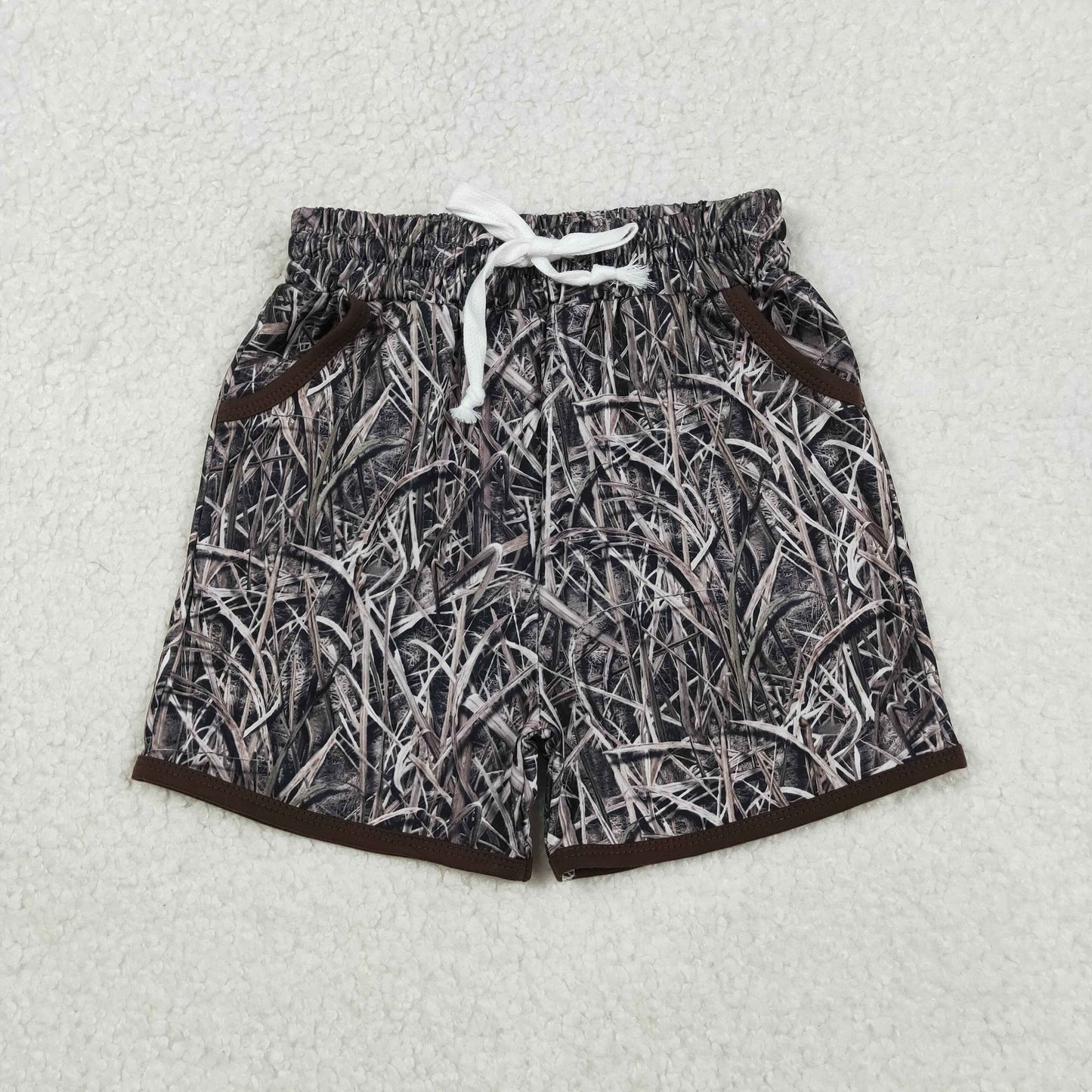 RTS NO MOQ(In Stock) SS0674 Jungle Dry Grass Leaf Shorts
