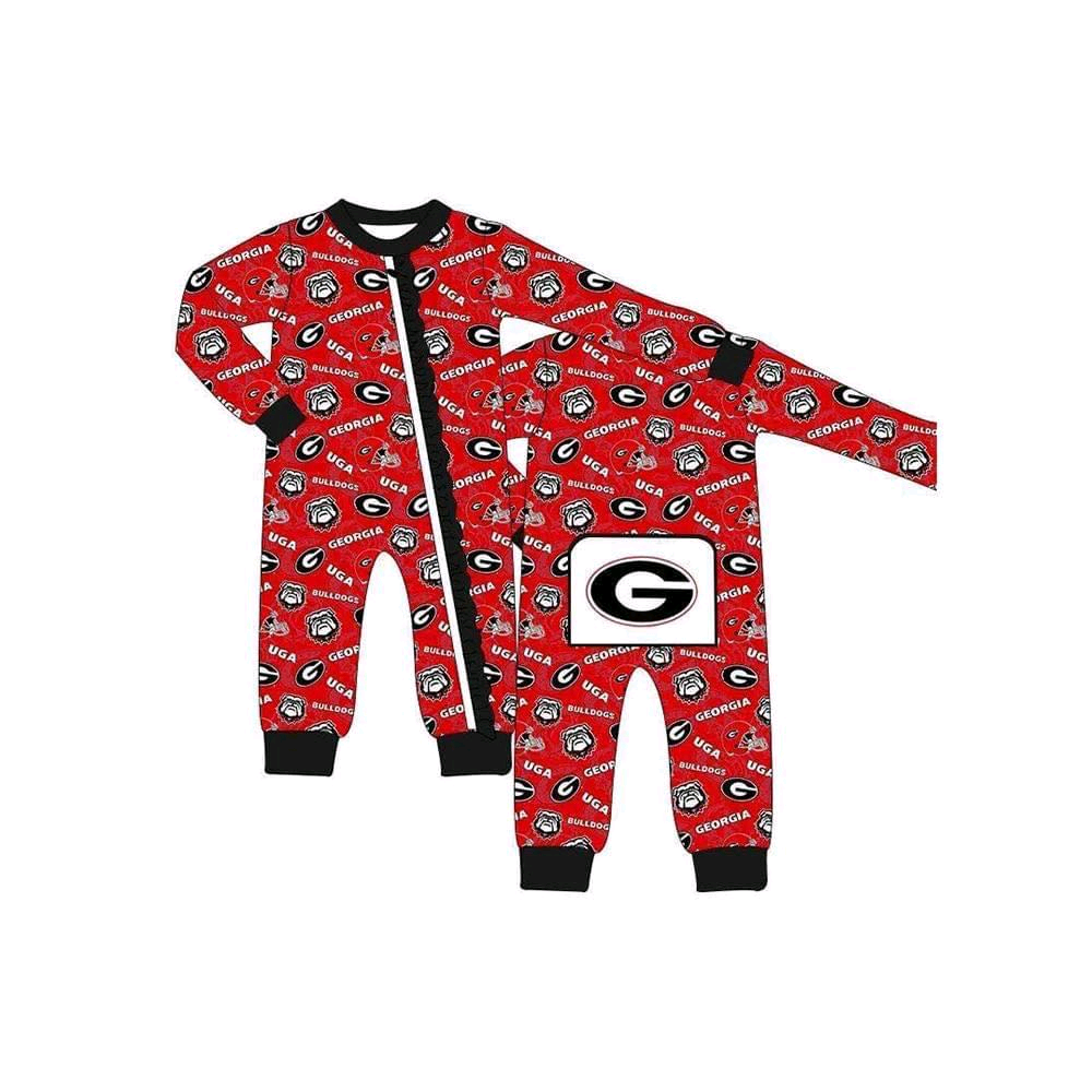 Deadline October 22 custom no moq eta 6-8weeks Black Letter G-Dog Head Pattern Red Long Zipper Climbing Suit