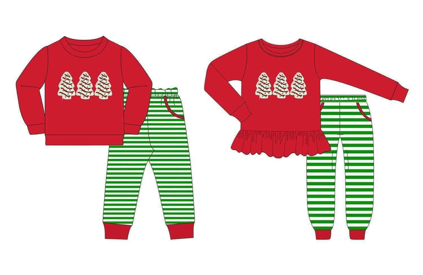 Custom moq 5 each style eta 6-7weeks baby girl clothes Christmas red long sleeve sets