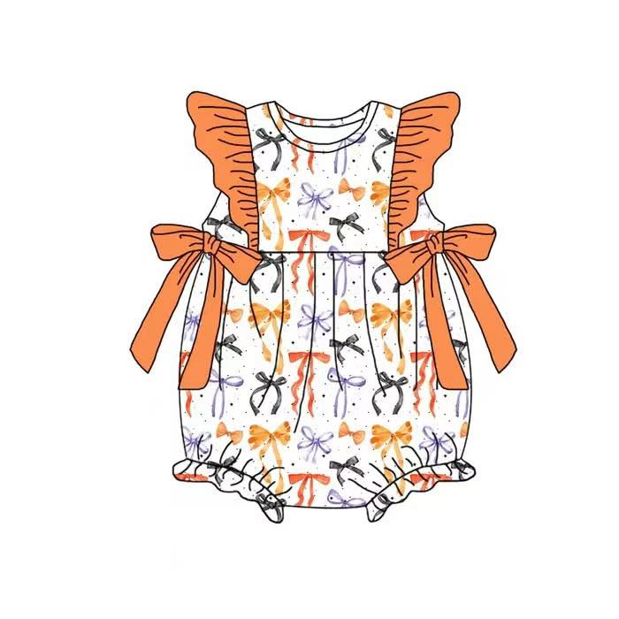 Custom moq 5 each style eta 6-7weeks baby girl clothes halloween purple short sleeve pants set 2 and rompers-25.8.5