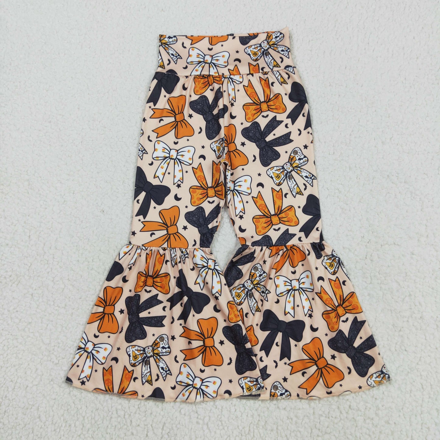 RTS NO MOQ(In Stock) P0776 Halloween bow pattern moon trousers