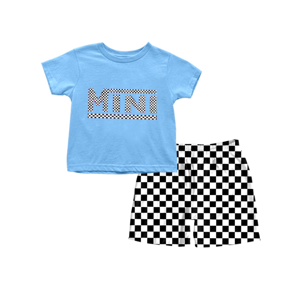 Deadline MAY 6 mimi Boys' short-sleeved shorts plaid suit