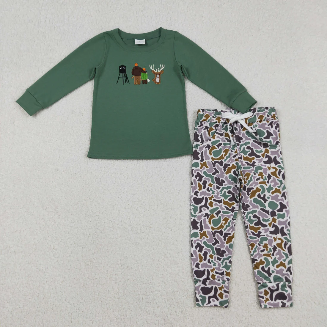RTS NO MOQ Sibling baby boys clothes embroidery duck long sleeve pants Sets