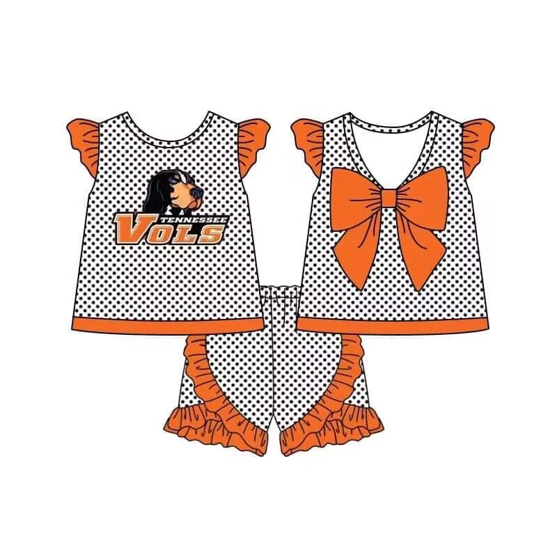 Deadline July 5 custom no moq eta 6-7weeks vols Girls short sleeve shorts suit