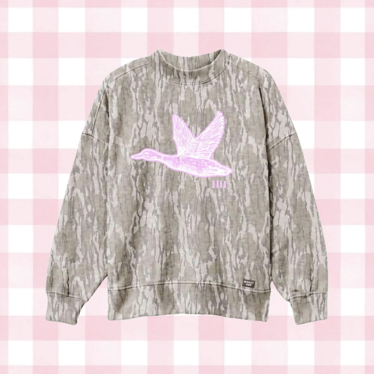 custom moq 5 mix size KIWD0102 Adult To Match Kids Camo Pink Flying Duck Long Sleeve Pullover Top