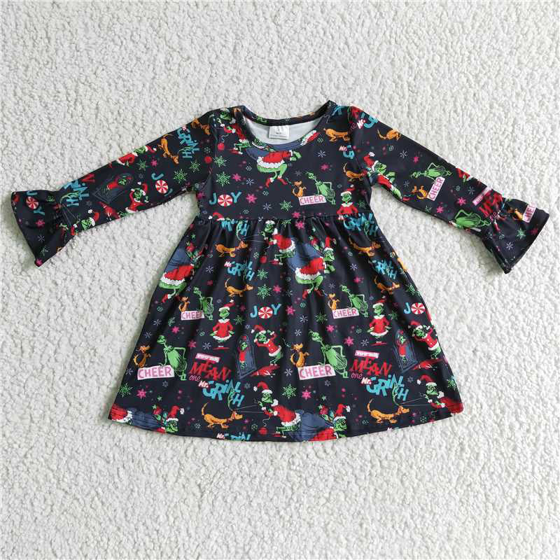 SALES NEW Baby Black Normal Dress for Infants Toddler Girls Cute Essential Wardrobe Basic Long Sleeve Dress