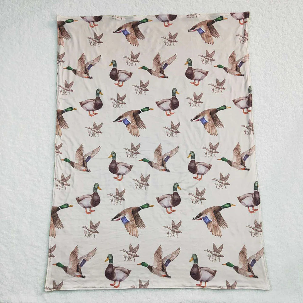 Best Sell RTS Baby Kids Minky Blankets Duck Hunting Theme Soft Plush Blankets for Children