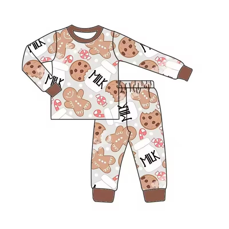 Custom moq 3 eta 6-8weeks Chocolate Cookies-Milk Brown Long Sleeve Suit