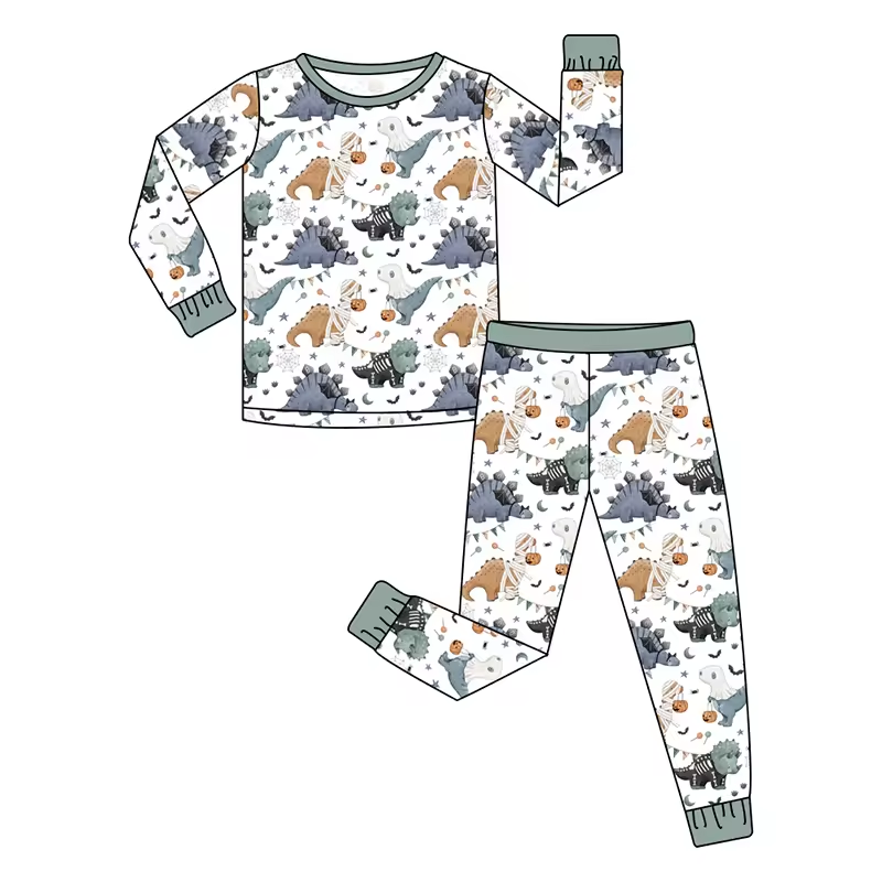 Custom moq 3 each mix size eta 6-8weeks Gray bandage dinosaur with pumpkin as a combo set