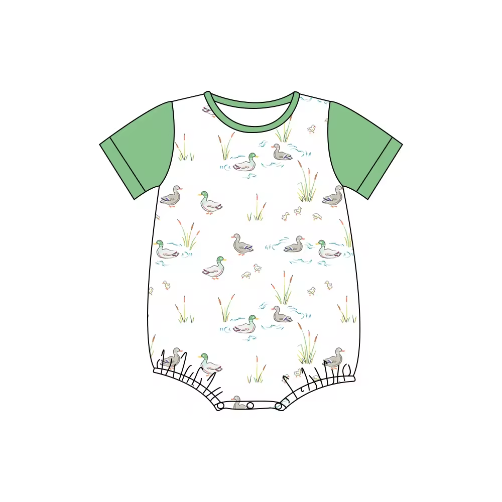 Custom moq 3 eta 6-8weeks Water Duck Water Grass White Green Short Sleeve Climbing Suit
