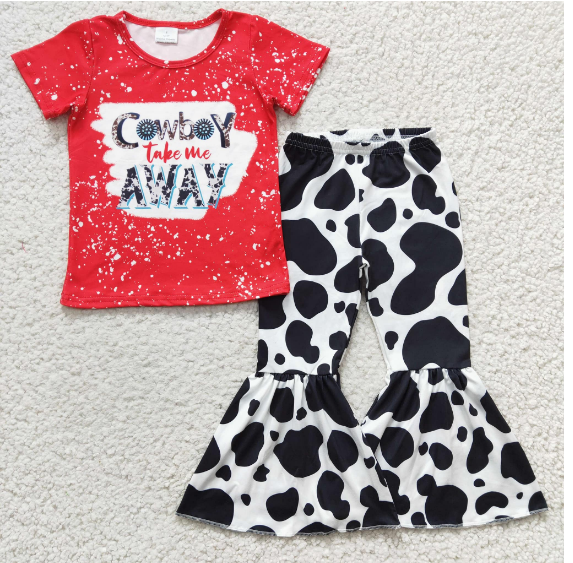 GIRLS T-SHIRT AND COW PANTS OUTFITS