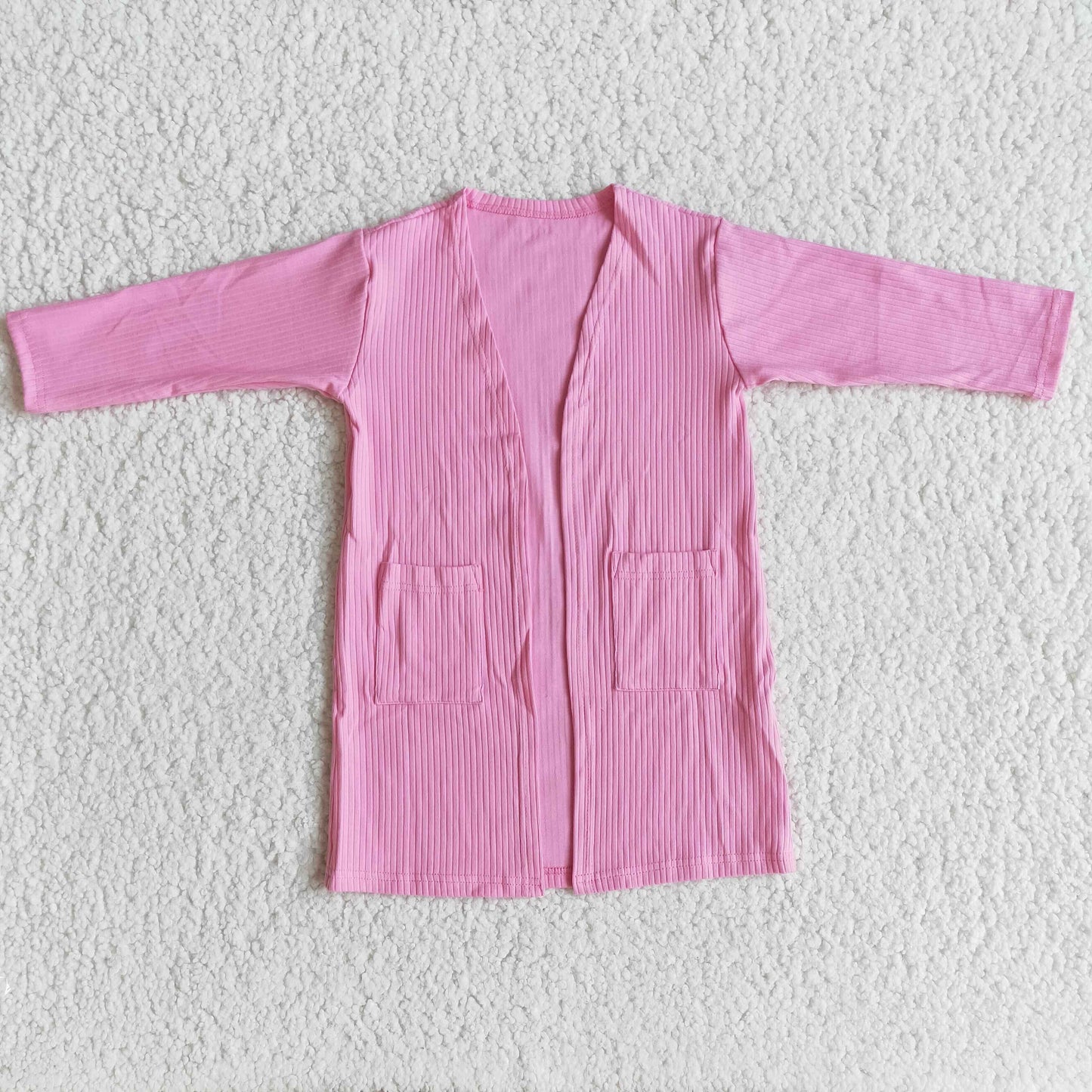 pink coat cotton fabric with pocket