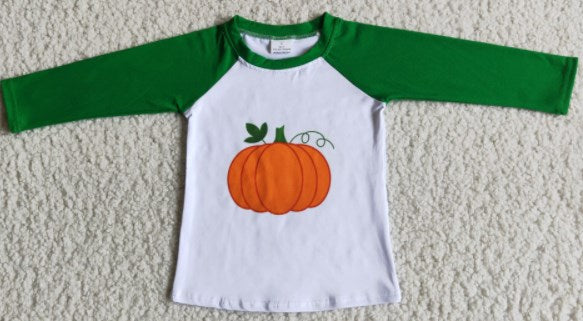 Boys Pumpkin Green Long Sleeve Top