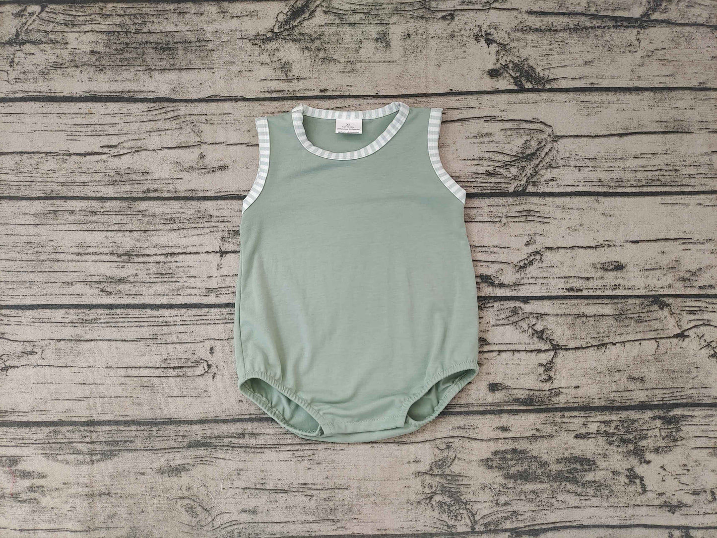 boys green sleeveless romper