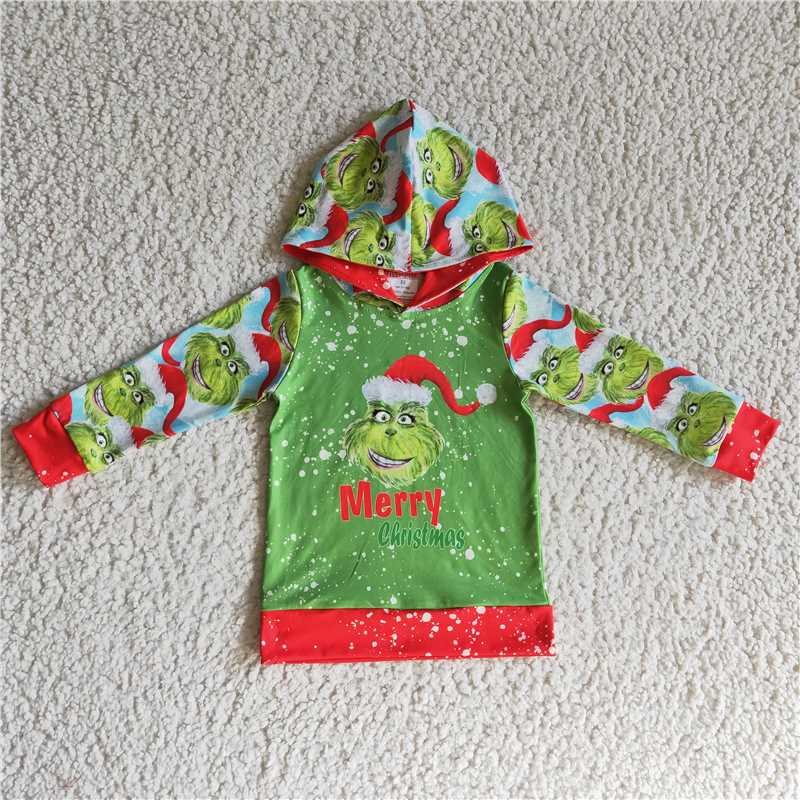 RTS NO MOQ 6A19-19 Boys Christmas Long Sleeve Top Milk Silk Long Sleeve Top