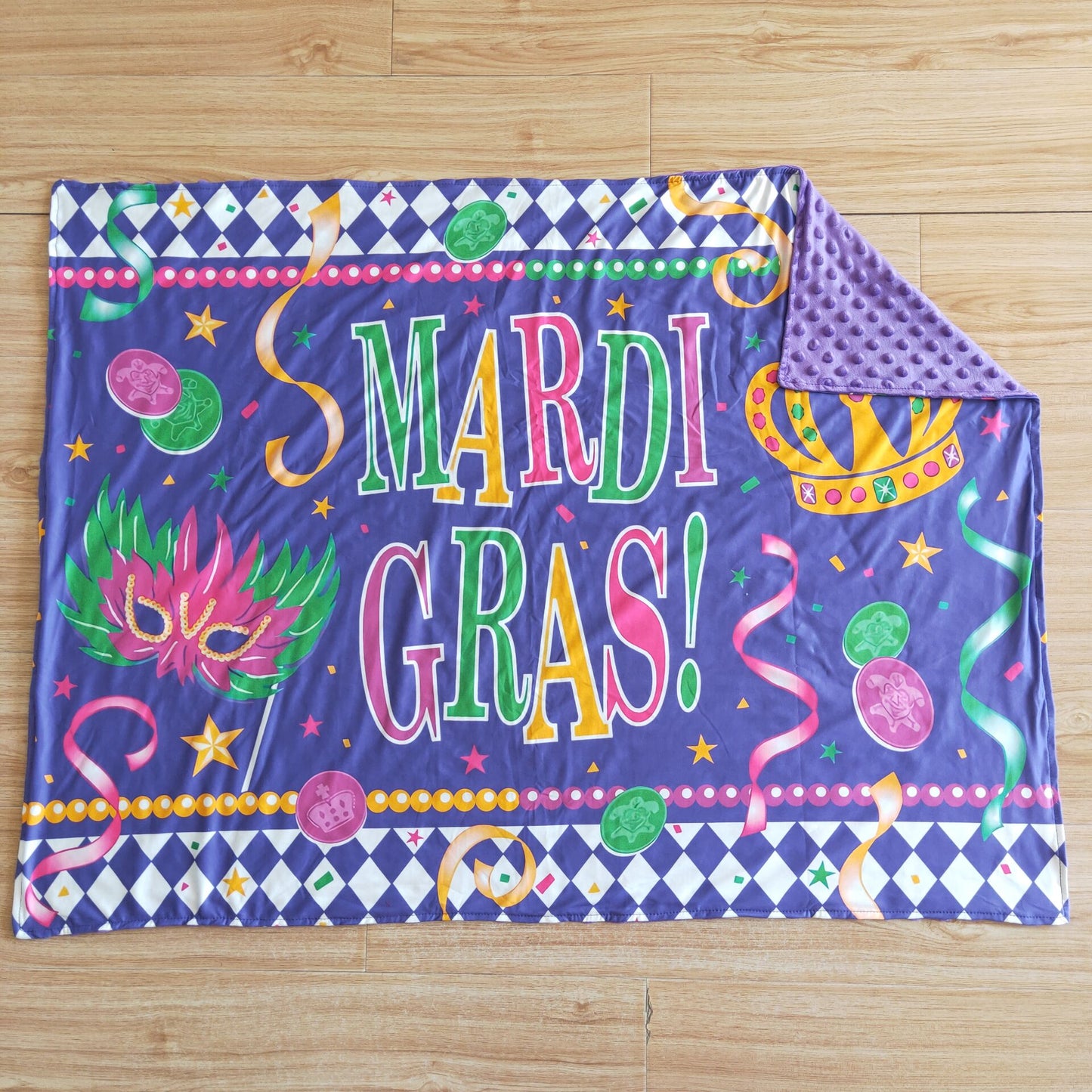 6 B6-19 Carnival MARDI GRAS baby blanket