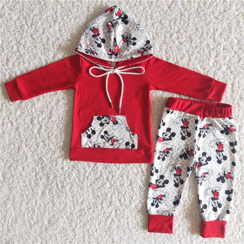 Hoodie Red Pants Set