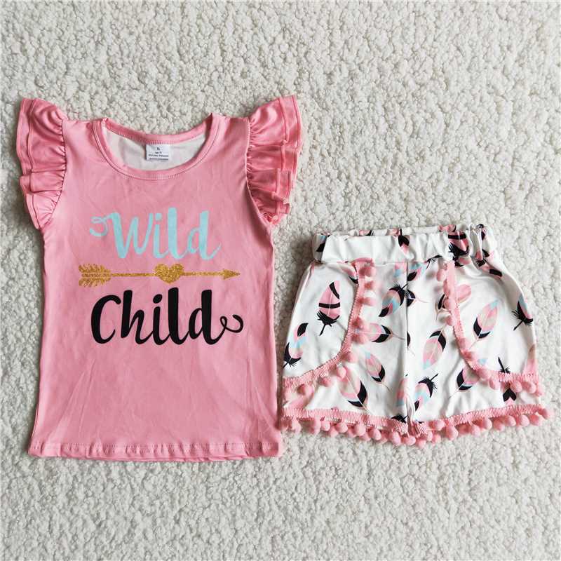 wild child leaves short pants set