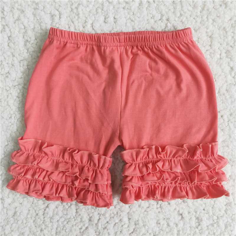 A16-4 watermelon color ruffle cotton icing shorts