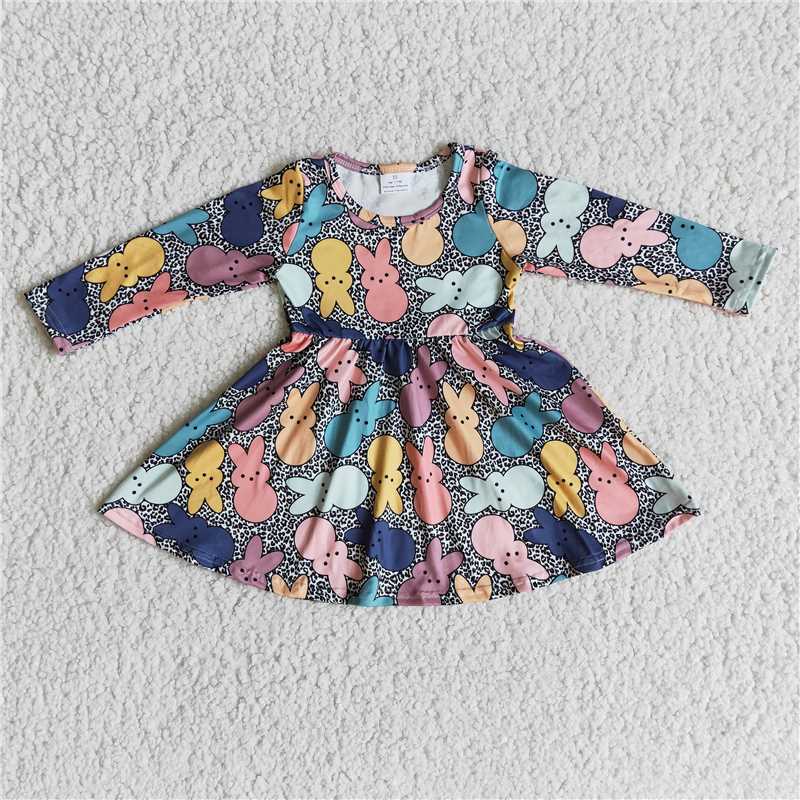 Easter Color Rabbit Long Sleeve Skirt