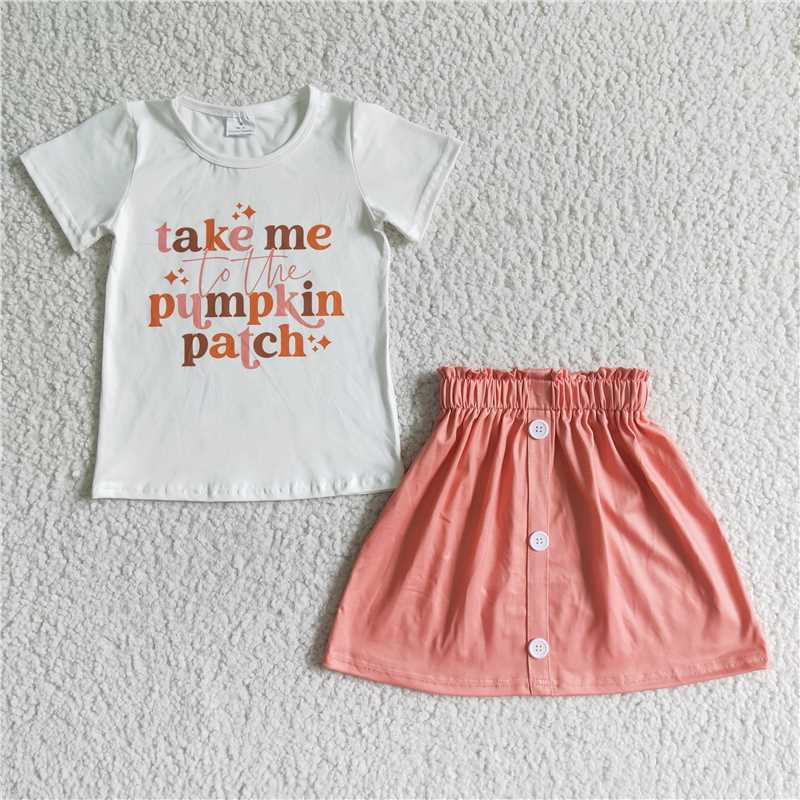 GSD0109 girls outfit short-sleeve top with short dress set print milk silk