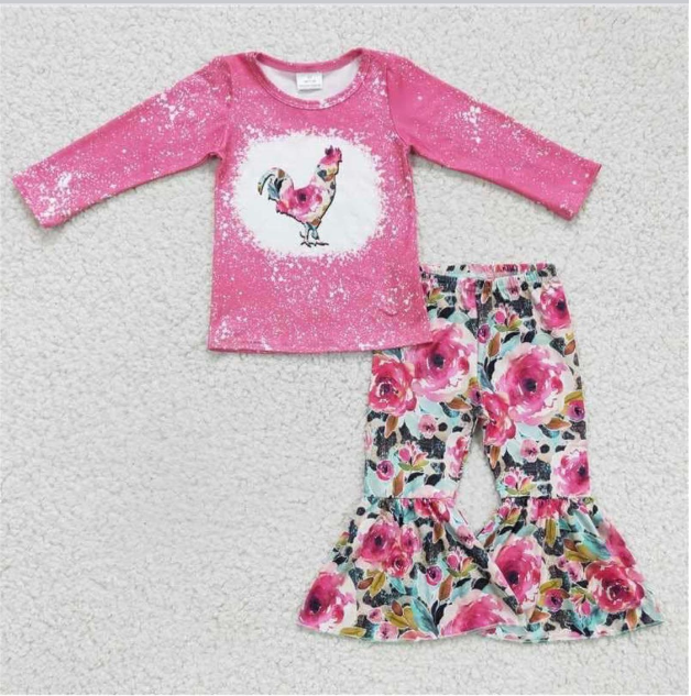 farm chicken pink long outfits
