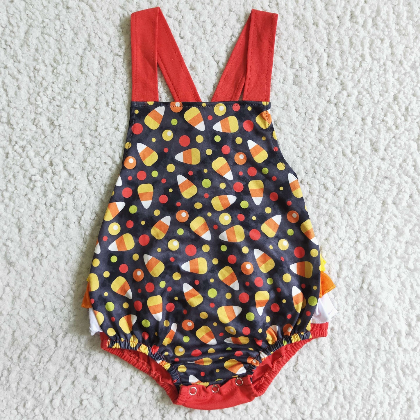SR0076 Newborn baby clothes baby romper toddlers baby sleeveless Halloween candy print