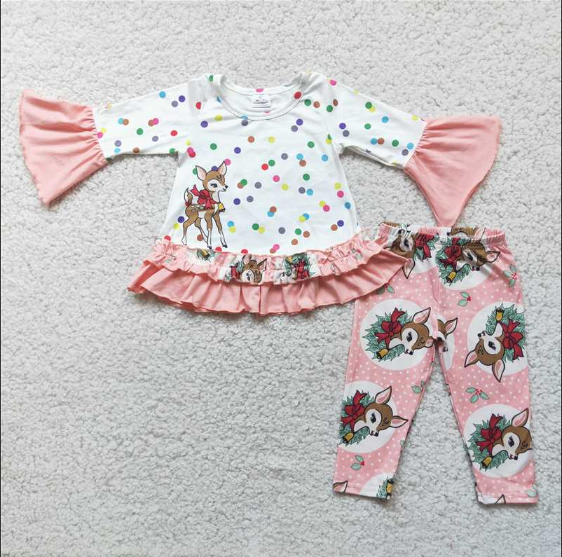 RTS NO MOQ(In Stock) 6 A1-19 dress top with pants girl outfits
