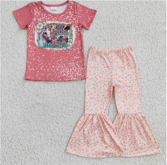 orange color t-shirt with bell pants
