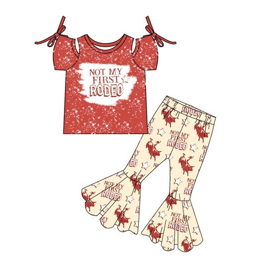 Red Bow Short Sleeve Pants Set