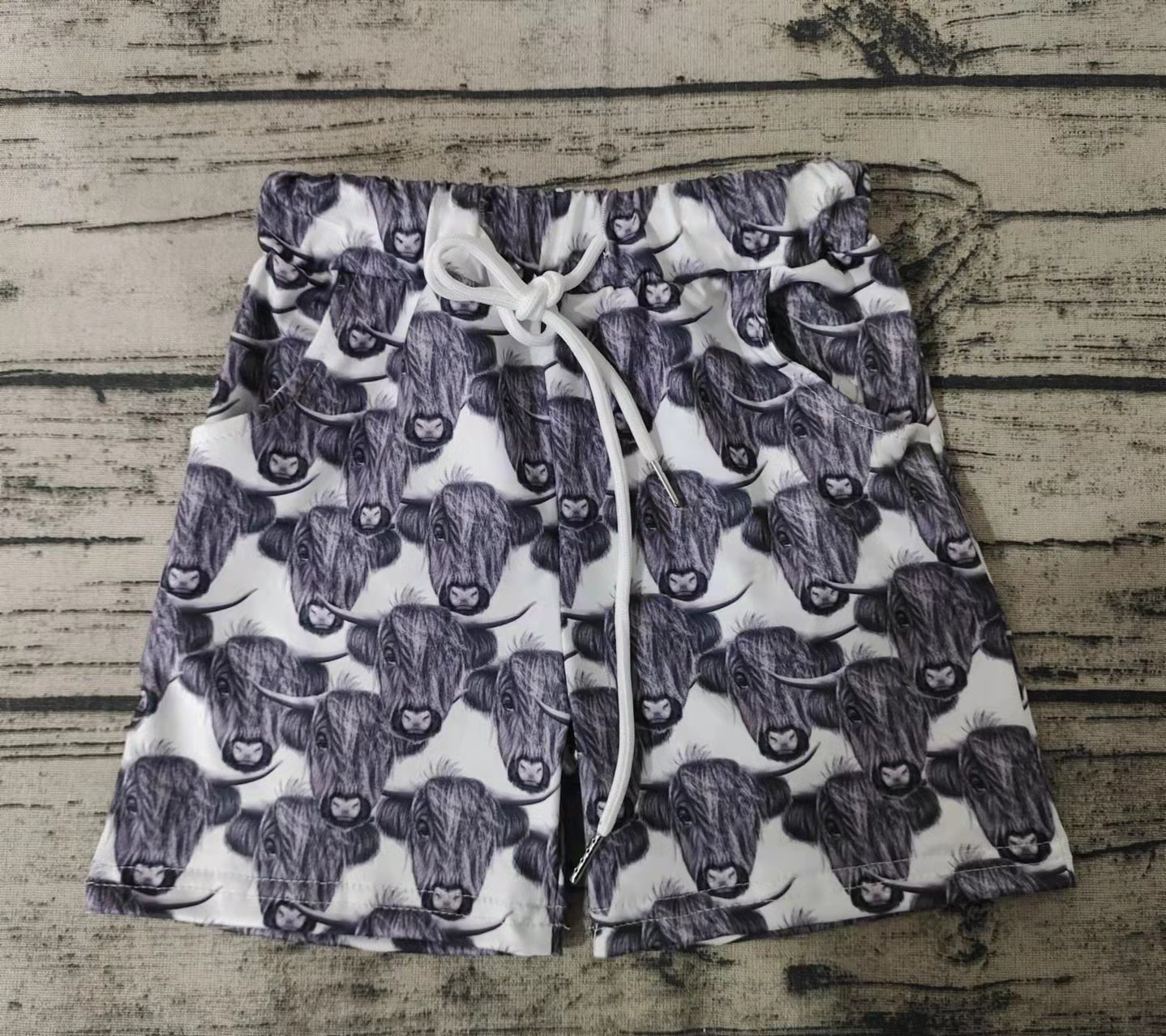 Grey Yak Elastic Drawstring Shorts